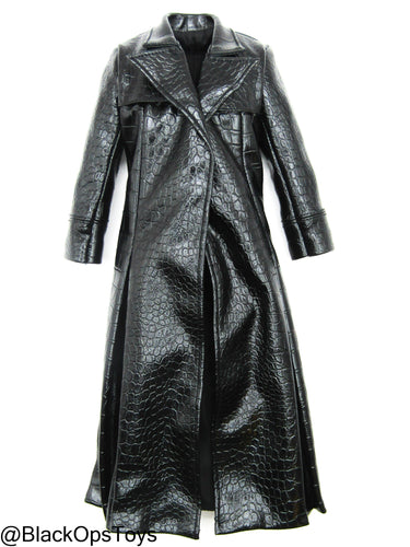 Sage Mentor - Black Leather Like Trench Coat