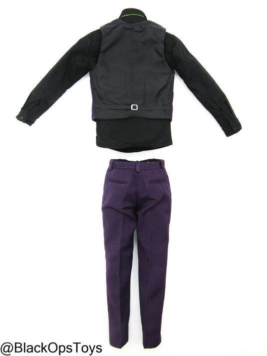 Sage Mentor - Black & Purple Vest Suit Set