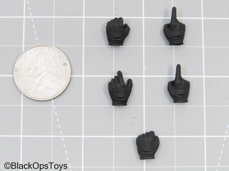 Load image into Gallery viewer, 1/12 Black Gloved Male Hand Set (x5)
