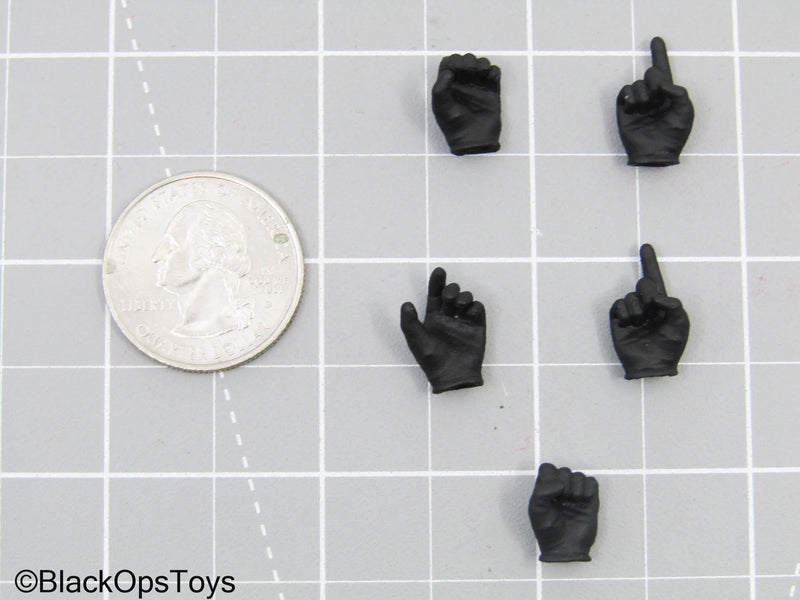 Load image into Gallery viewer, 1/12 Black Gloved Male Hand Set (x5)
