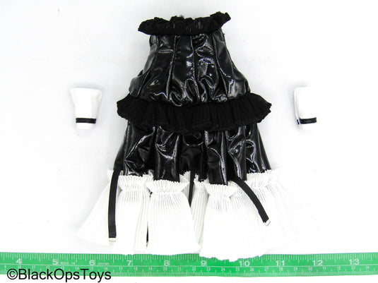 Frontline Maid Girl - Black & White Female Maid Dress w/Cuffs