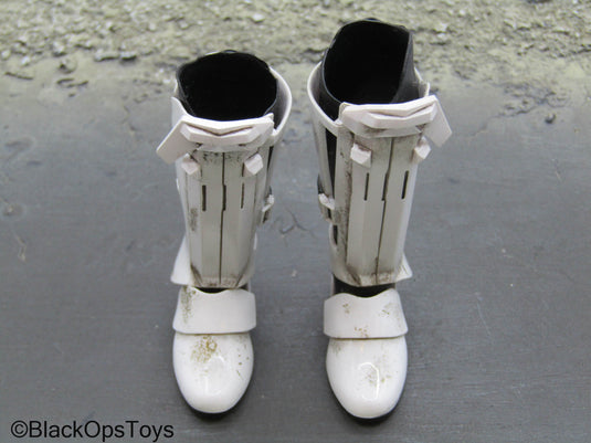 Scratch & Dent (READ DESC) - Custom Weathered White Boots (Peg Type)