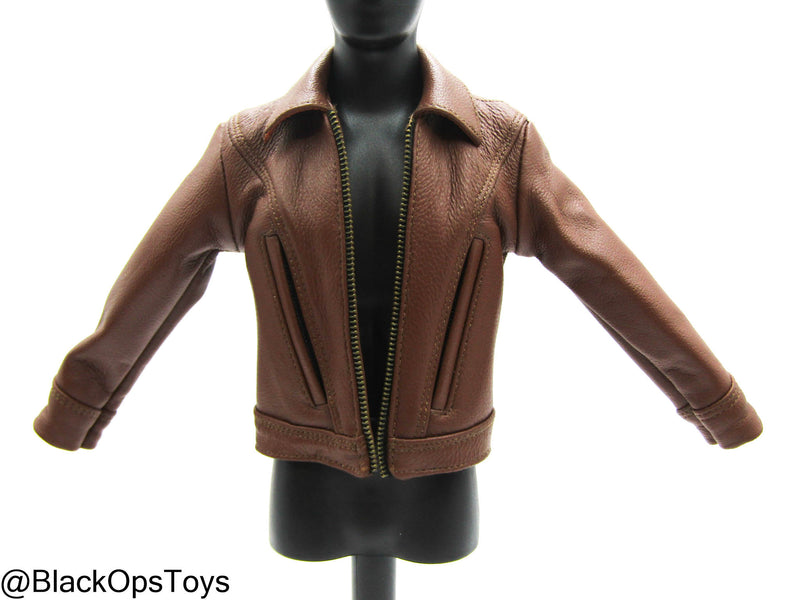 Load image into Gallery viewer, Woifman Mutants - Brown Leather Like Jacket
