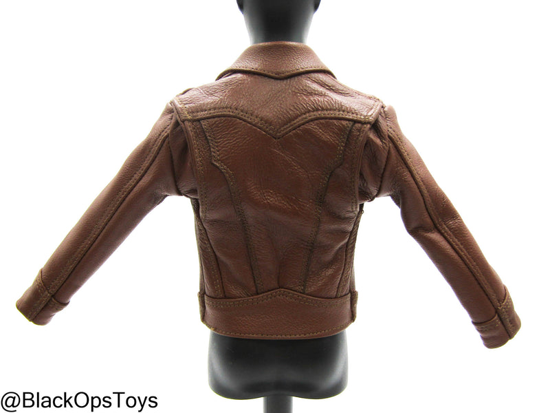 Load image into Gallery viewer, Woifman Mutants - Brown Leather Like Jacket
