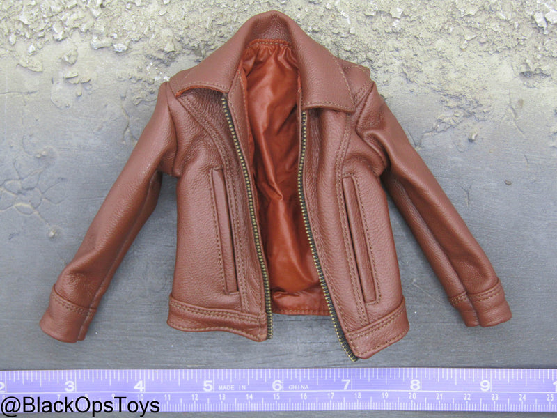 Load image into Gallery viewer, Woifman Mutants - Brown Leather Like Jacket

