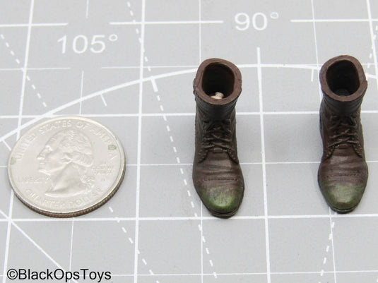 1/12 Brown Combat Boots (Peg Type) (READ DESC)