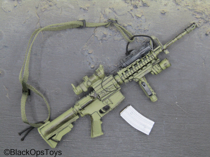 Load image into Gallery viewer, Green M4 Rifle w/Sling &amp; Attachments

