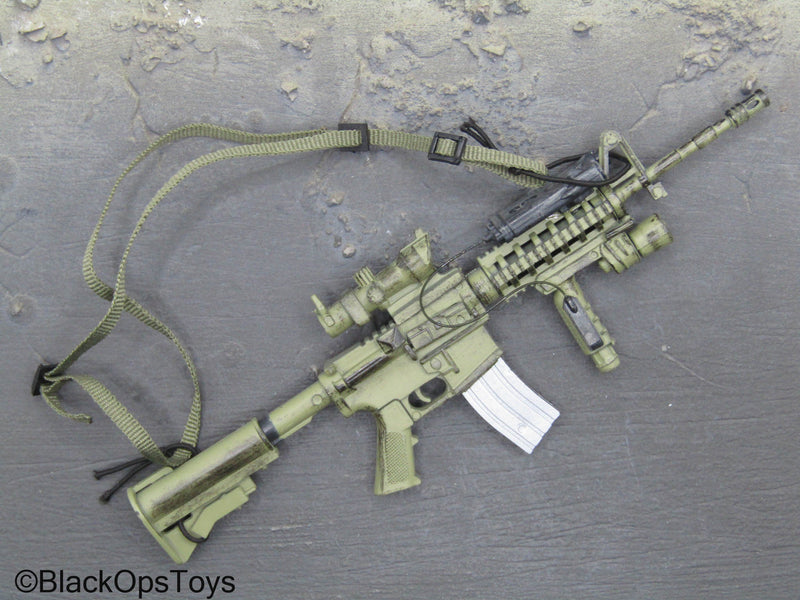 Load image into Gallery viewer, Green M4 Rifle w/Sling &amp; Attachments
