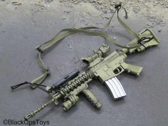 Green M4 Rifle w/Sling & Attachments
