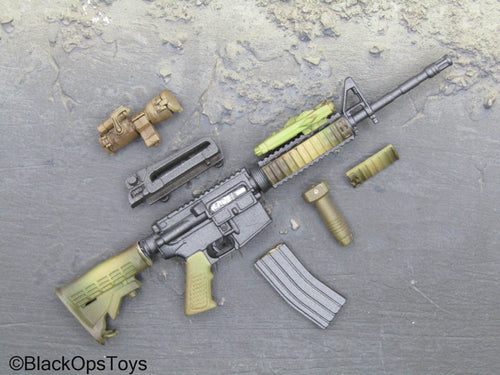 Green Camo M4 Rifle w/Attachments