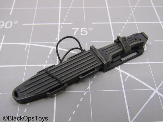 Weathered Black Combat Knife w/Sheath