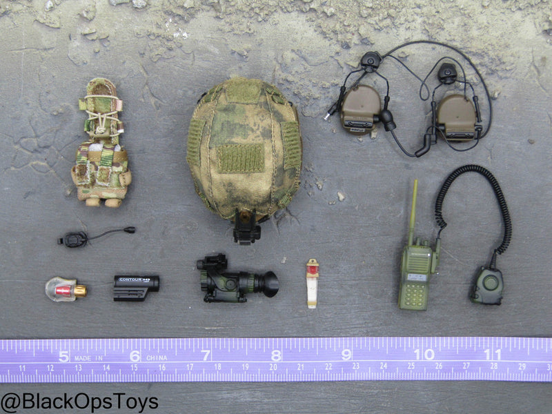 Load image into Gallery viewer, Russian Spetsnaz MVD SOBR - ATACS FG Camo Helmet w/Attachment Set
