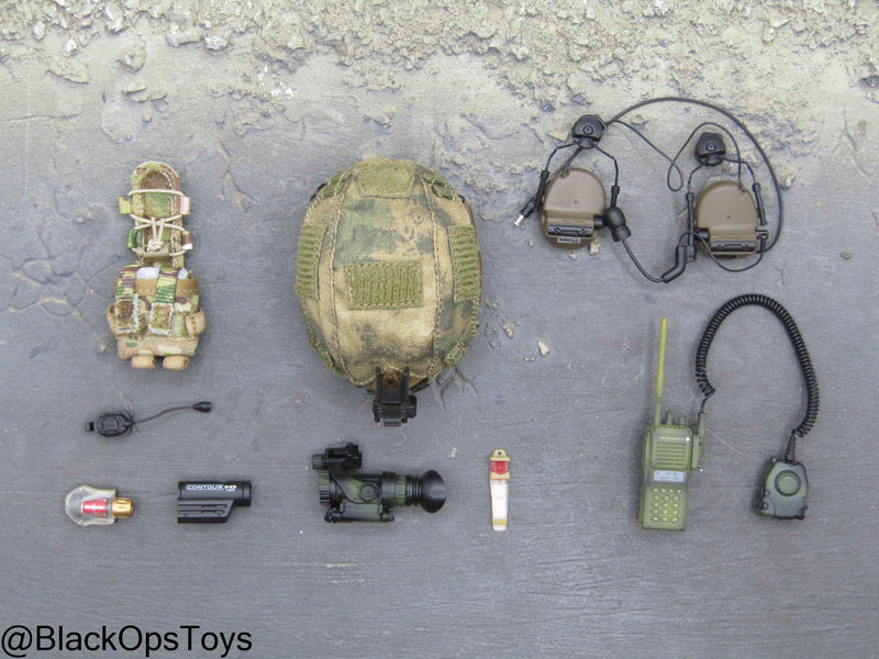 Load image into Gallery viewer, Russian Spetsnaz MVD SOBR - ATACS FG Camo Helmet w/Attachment Set
