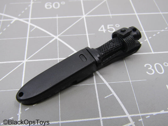 Black Combat Knife w/Sheath