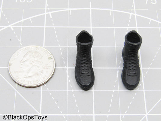 1/12 Black Combat Boots (Peg Type) (READ DESC)
