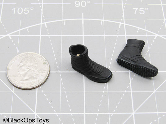 1/12 Black Combat Boots (Peg Type) (READ DESC)
