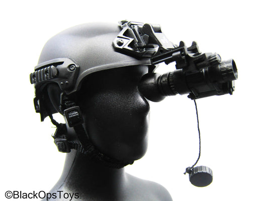 Black Combat Helmet w/NVG
