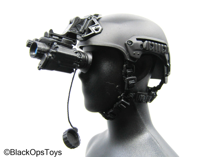 Load image into Gallery viewer, Black Combat Helmet w/NVG
