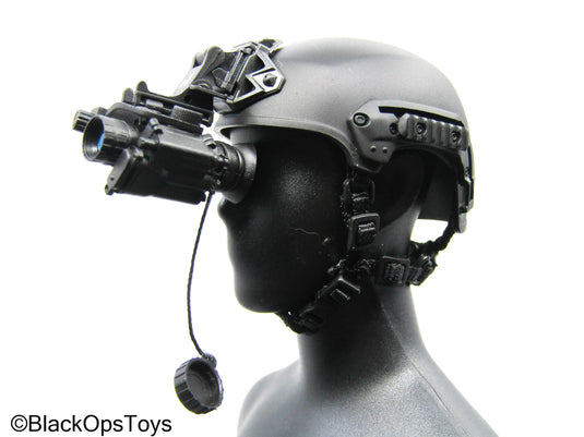 Black Combat Helmet w/NVG
