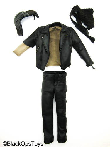 Wasteland Ranger - Black Leather Like Biker Uniform Set