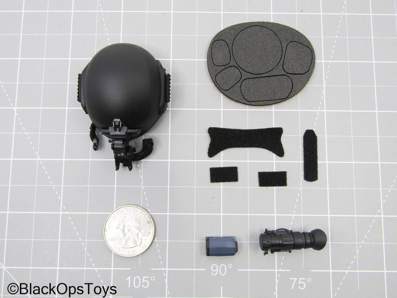 Load image into Gallery viewer, Black Combat Helmet w/NVG

