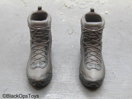 Wasteland Ranger - Black & Brown Combat Boots (Peg Type)