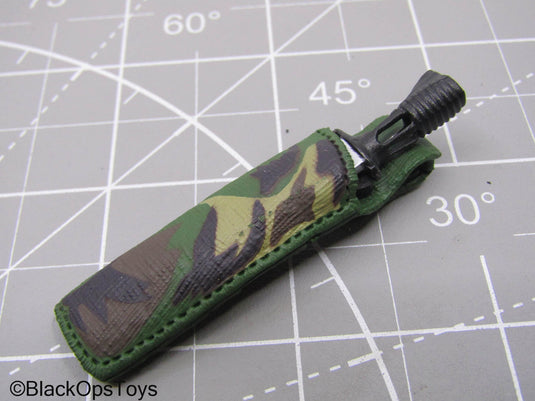 British Combat Knife w/Woodland Camo Sheath (BBI)