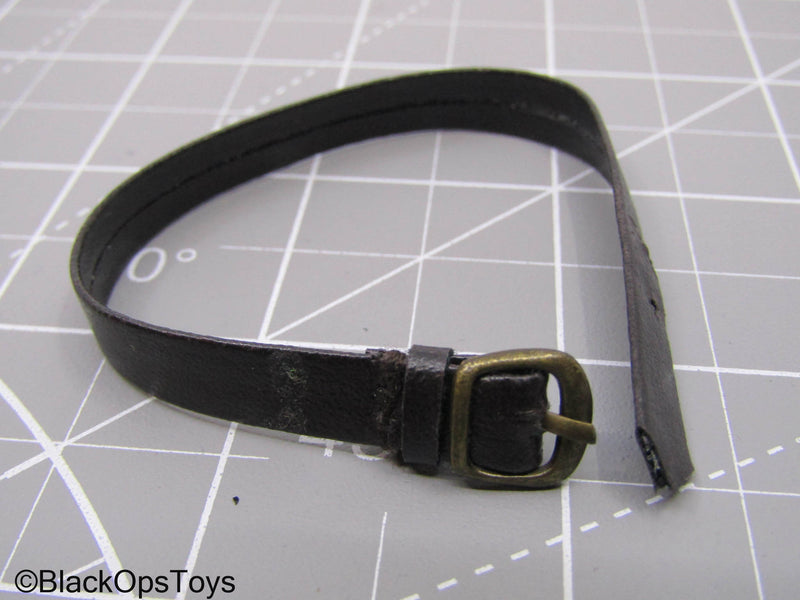 Load image into Gallery viewer, Black Leather Belt w/Brass Buckle
