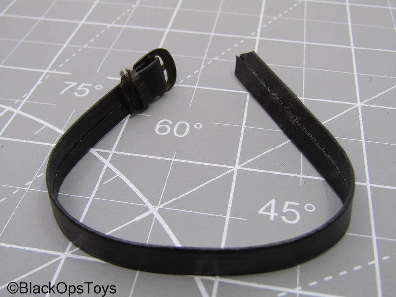 Load image into Gallery viewer, Black Leather Belt w/Brass Buckle
