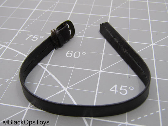 Black Leather Belt w/Brass Buckle