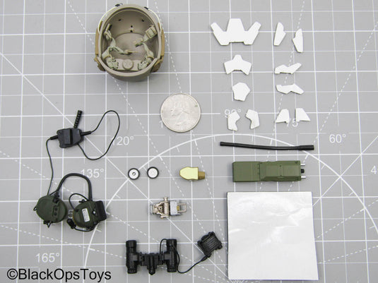 Snakeskin Camo Combat Helmet w/NVG & Communications Set