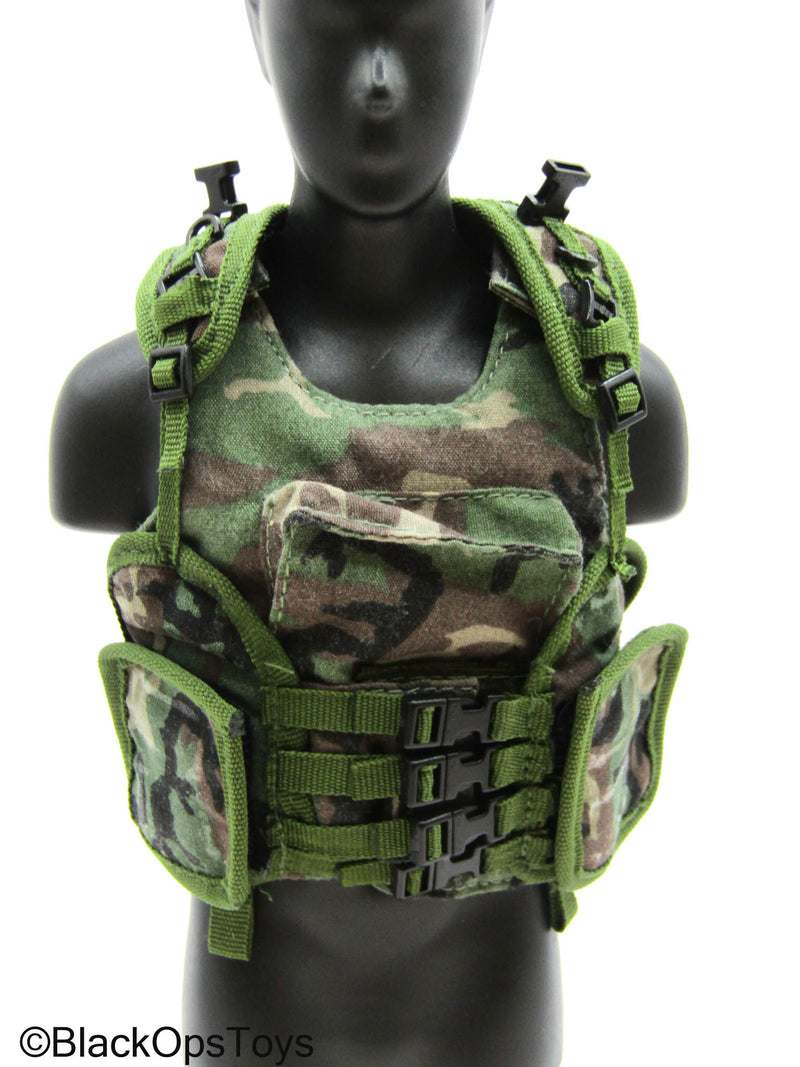 Load image into Gallery viewer, Woodland Camo Plate Carrier w/Combat Vest
