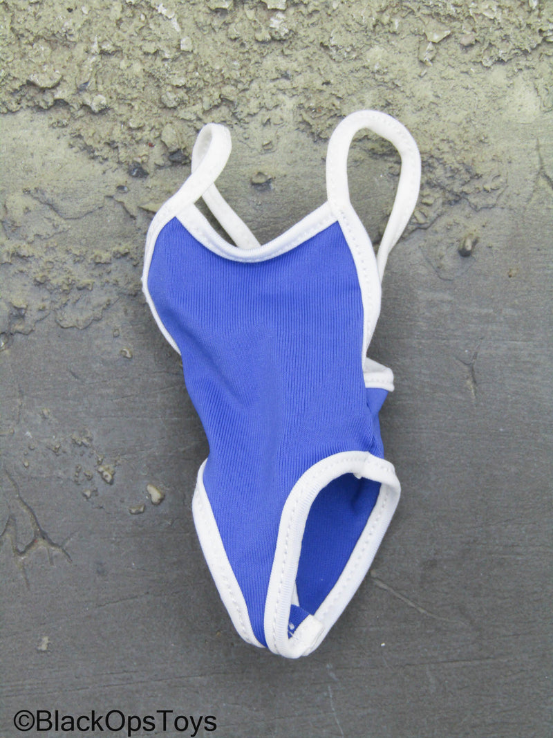 Load image into Gallery viewer, Armed Schoolgirl (A) - Blue &amp; White One Piece Swim Suit
