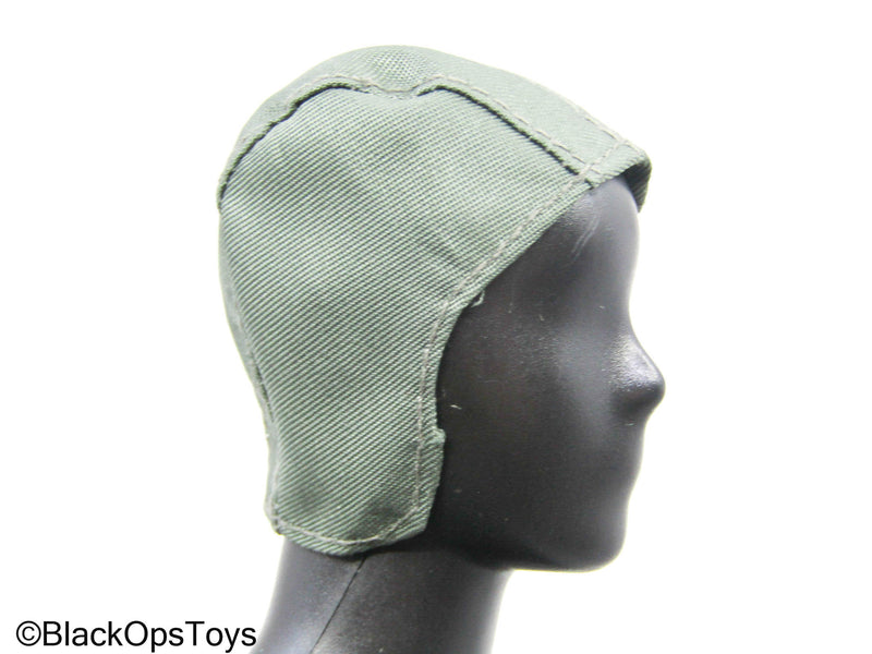 Load image into Gallery viewer, White &amp; Blue Aviator Helmet w/ OD Green Skull Cap &amp; Oxygen Mask
