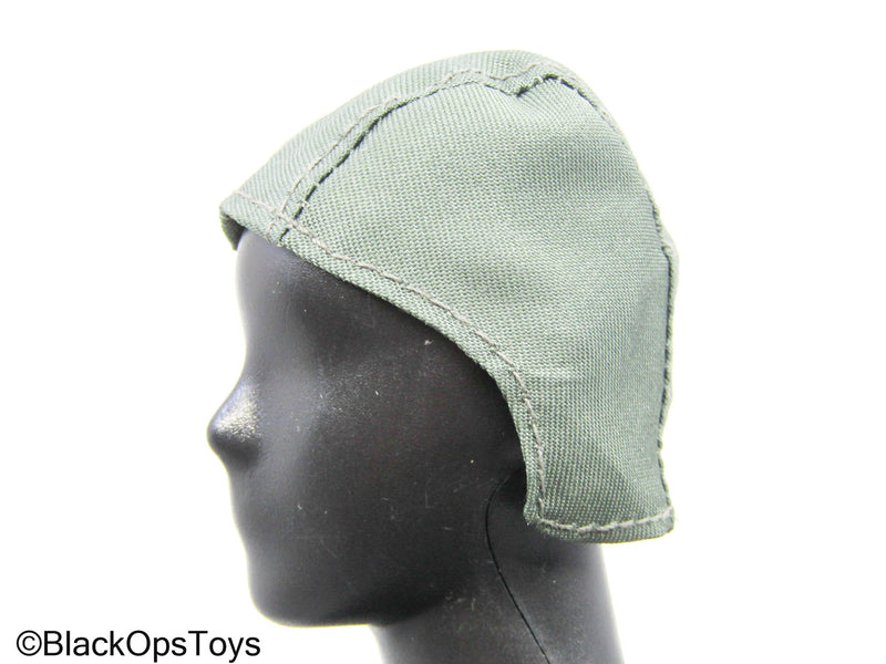 Load image into Gallery viewer, White &amp; Blue Aviator Helmet w/ OD Green Skull Cap &amp; Oxygen Mask
