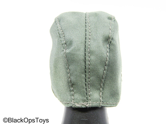 White & Blue Aviator Helmet w/ OD Green Skull Cap & Oxygen Mask
