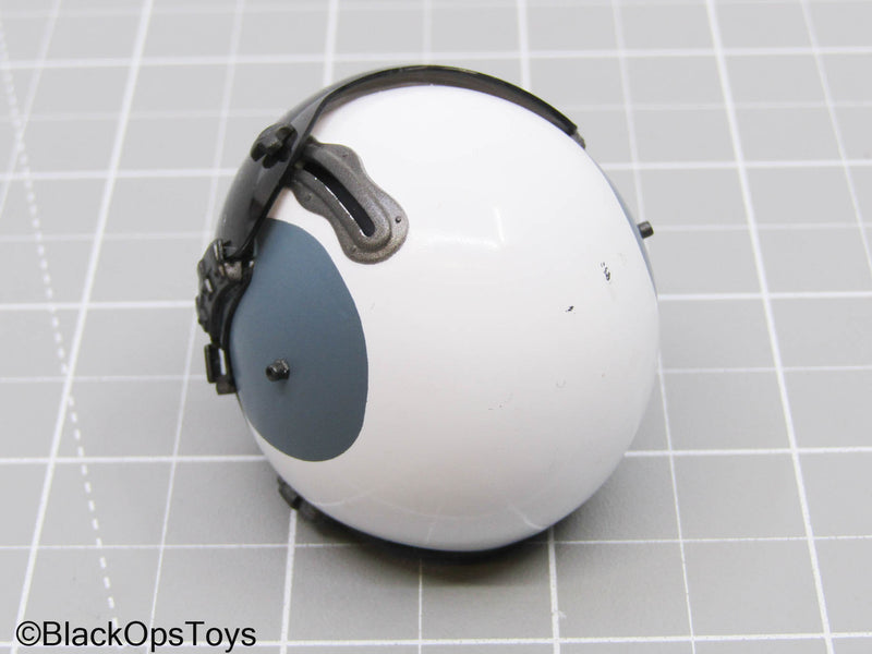 Load image into Gallery viewer, White &amp; Blue Aviator Helmet w/ OD Green Skull Cap &amp; Oxygen Mask
