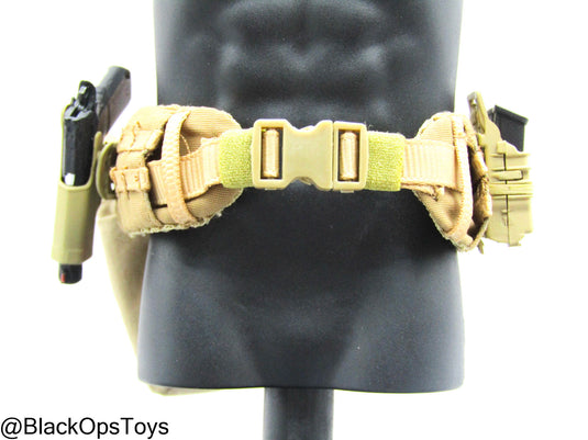 Custom Pro Built - Tan Battle Belt w/1911 Pistol & Pouch Set