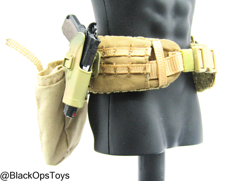 Load image into Gallery viewer, Custom Pro Built - Tan Battle Belt w/1911 Pistol &amp; Pouch Set
