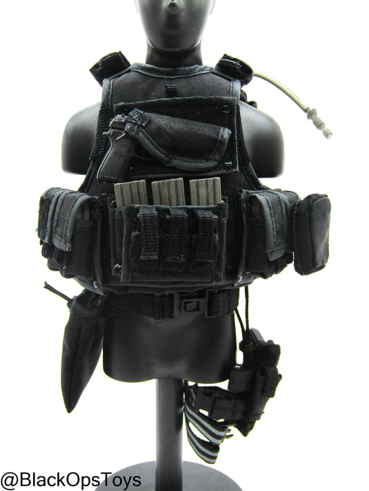 Bam 1/6 Black Battle Ready Plate Carrier w/Belt Set (ACE)