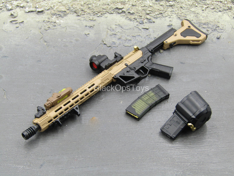Load image into Gallery viewer, Doom's Day Kit - Black &amp; Tan 5.56 Assault Rifle w/Attachment Set
