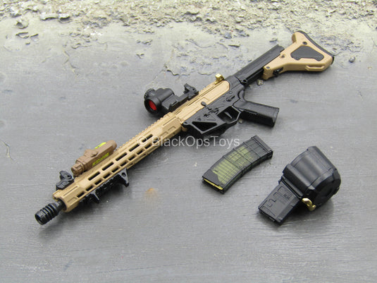 Doom's Day Kit - Black & Tan 5.56 Assault Rifle w/Attachment Set