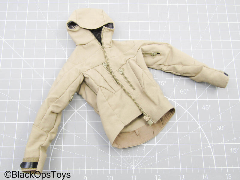 Load image into Gallery viewer, Tan Hooded Jacket
