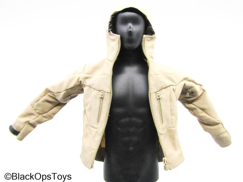 Load image into Gallery viewer, Tan Hooded Jacket
