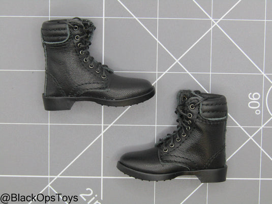 Russian Airborne In Kosovo - Black Leather Like Boots (Foot Type)
