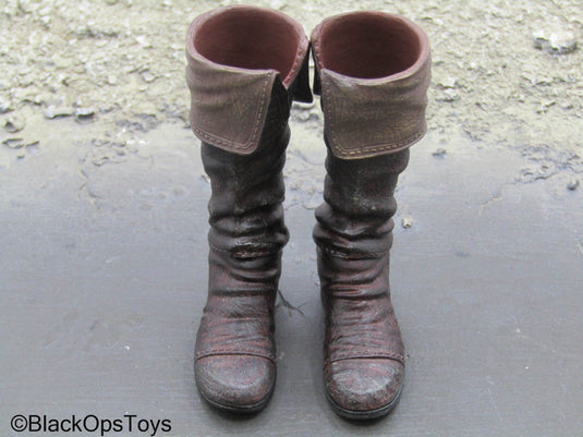Scratch & Dent (READ DESC) - Brown 2-Part Boots (Peg Type