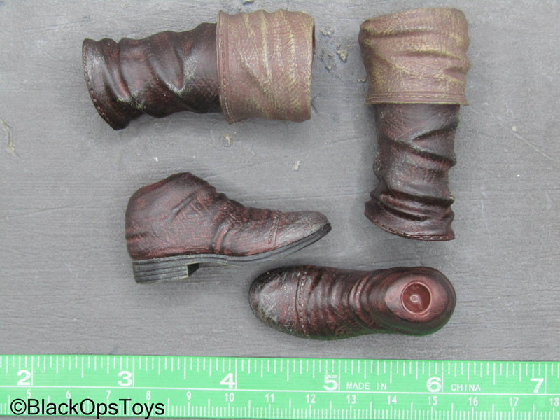 Load image into Gallery viewer, Scratch &amp; Dent (READ DESC) - Brown 2-Part Boots (Peg Type
