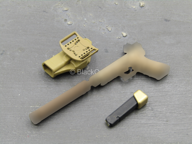 Load image into Gallery viewer, Doom&#39;s Day Kit - Tan &amp; Gold Like Pistol w/Holster &amp; Suppressor
