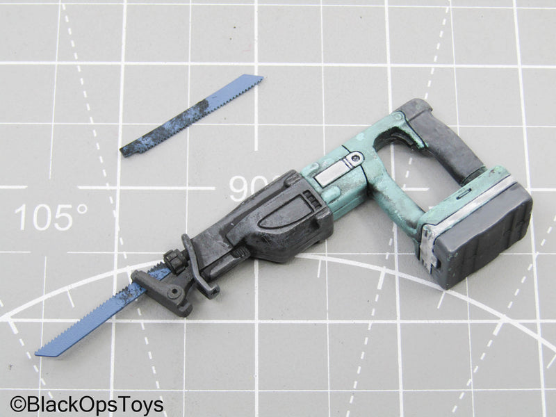 Load image into Gallery viewer, Metal Light Blue Reciprocating Saw w/Extra Blade
