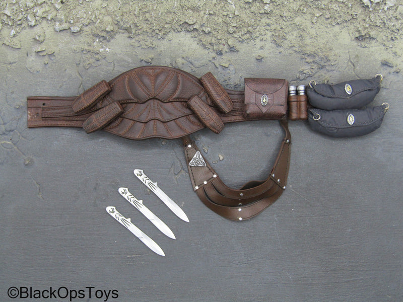 Load image into Gallery viewer, Scratch &amp; Dent (READ DESC) - Brown Belt w/Knives
